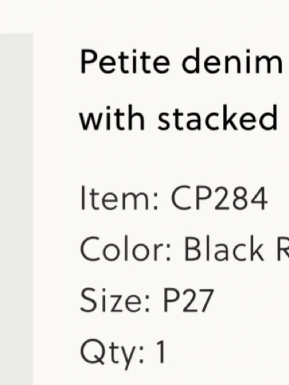 J. Crew Black High-Rise Denim Trouser